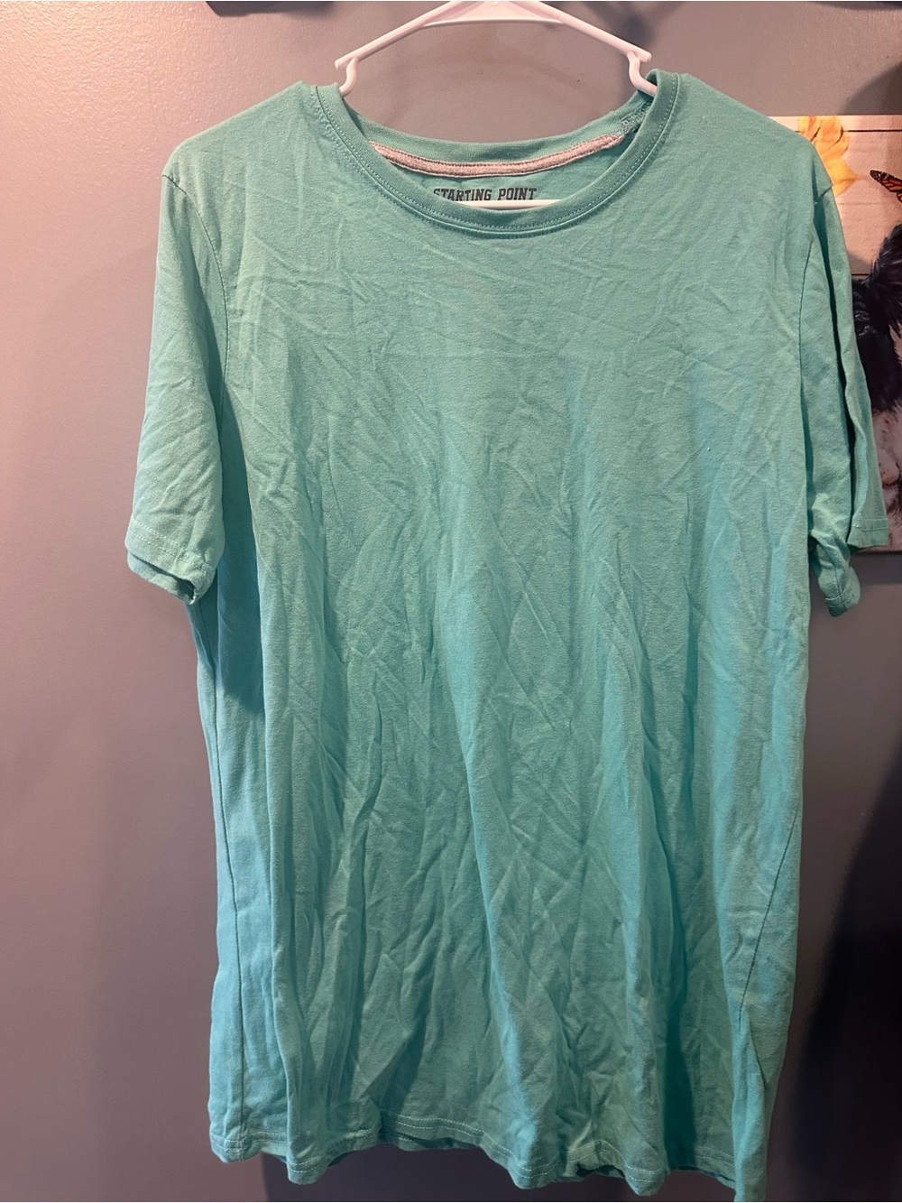Men's Aqua Crew Neck T-Shirt